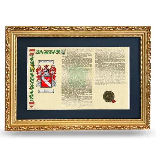 Doriot Deluxe Armorial Landscape Framed - Gold