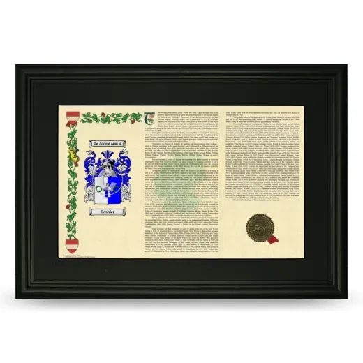 Doshier Deluxe Armorial Landscape Framed- Black