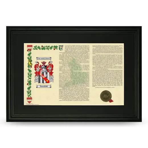 Dransfield Deluxe Armorial Landscape Framed- Black