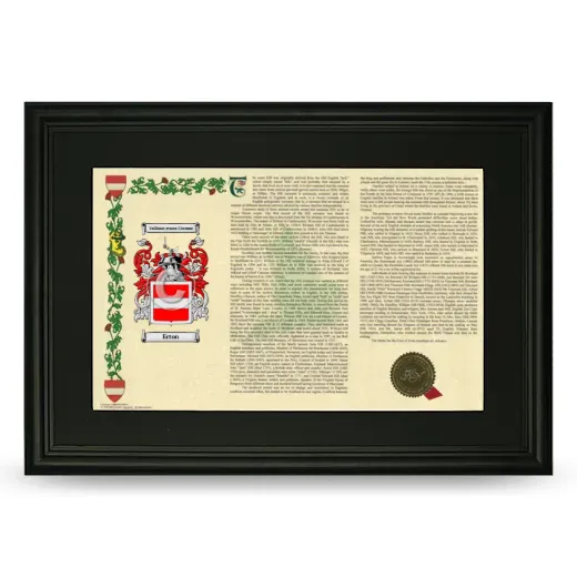 Ecton Deluxe Armorial Landscape Framed- Black
