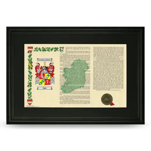 Egan Deluxe Armorial Landscape Framed- Black