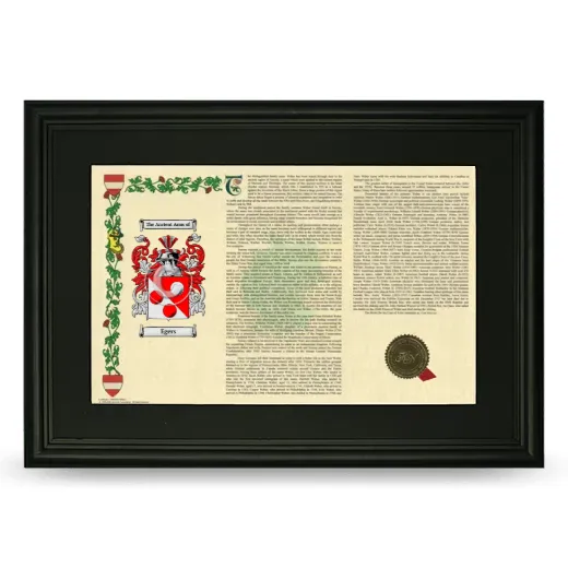 Egers Deluxe Armorial Landscape Framed- Black