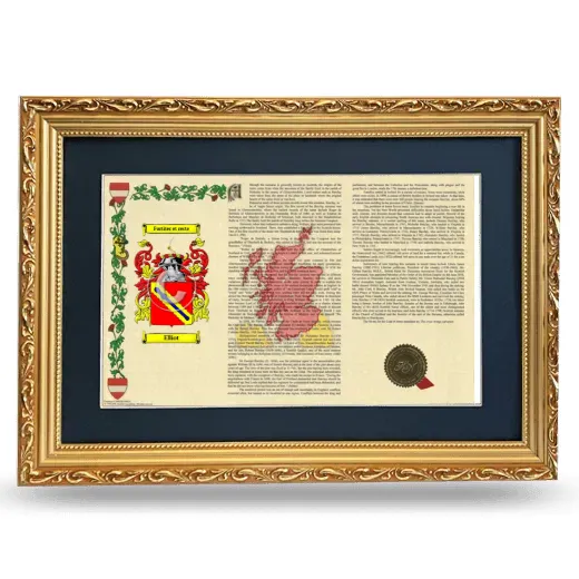 Elliot Deluxe Armorial Landscape Framed - Gold