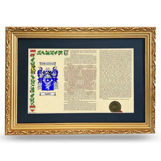 English Deluxe Armorial Landscape Framed - Gold