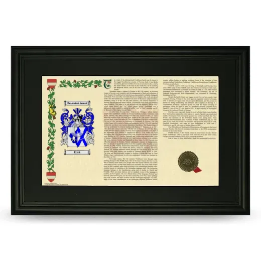 Erick Deluxe Armorial Landscape Framed- Black