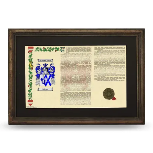 Eriksen Deluxe Armorial Landscape Framed - Brown