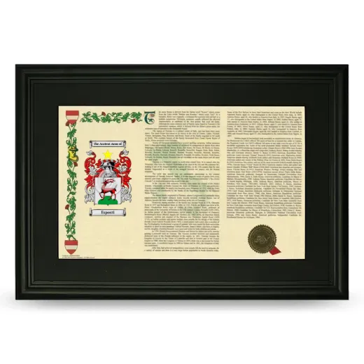 Esposti Deluxe Armorial Landscape Framed- Black