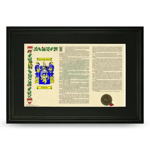 Evanson Deluxe Armorial Landscape Framed- Black