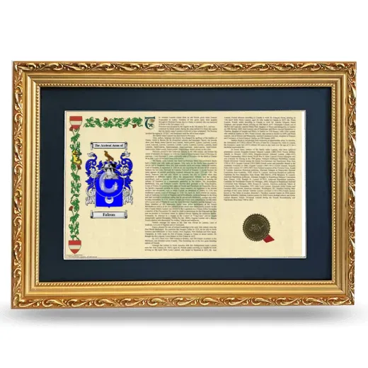 Falcon Deluxe Armorial Landscape Framed - Gold