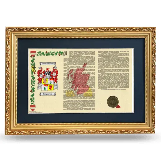 Farquarson Deluxe Armorial Landscape Framed - Gold