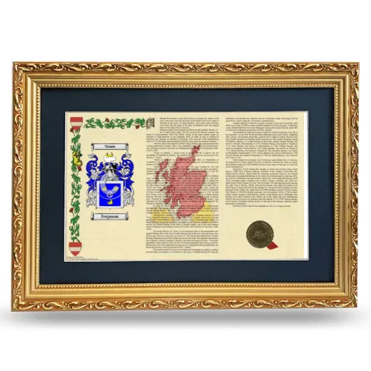Ferguson Deluxe Armorial Landscape Framed - Gold