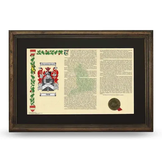 Field Deluxe Armorial Landscape Framed - Brown