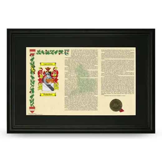 Fitzherbert Deluxe Armorial Landscape Framed- Black