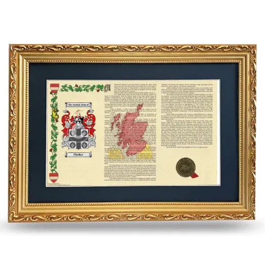 Flecker Deluxe Armorial Landscape Framed - Gold