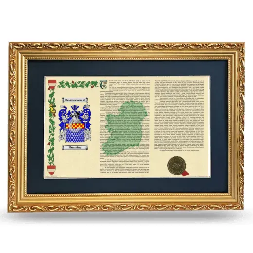 Flemming Deluxe Armorial Landscape Framed - Gold