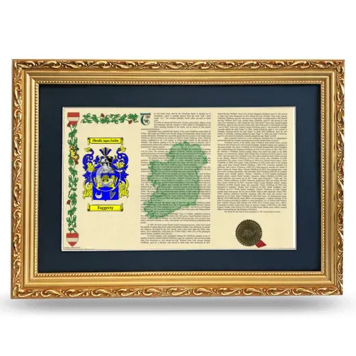 Foggerty Deluxe Armorial Landscape Framed - Gold