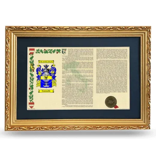 Fontanella Deluxe Armorial Landscape Framed - Gold