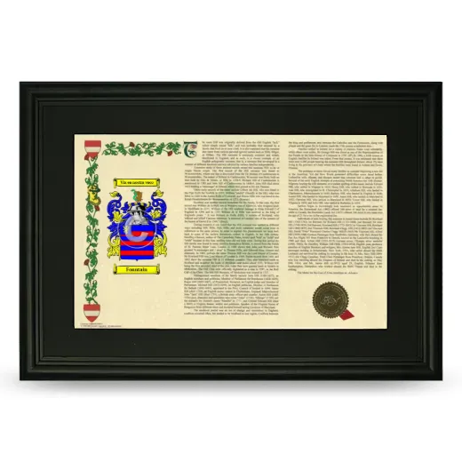 Fountain Deluxe Armorial Landscape Framed- Black
