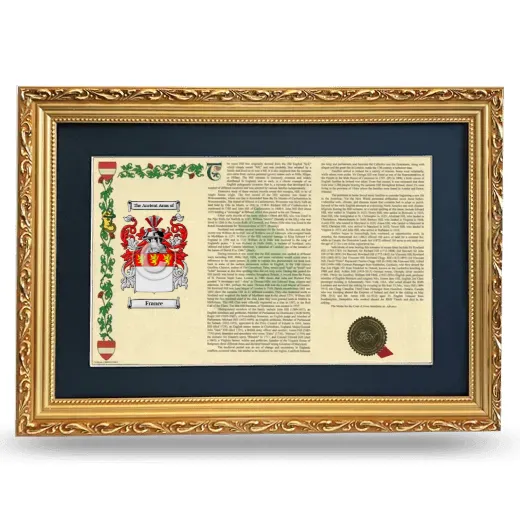 France Deluxe Armorial Landscape Framed - Gold