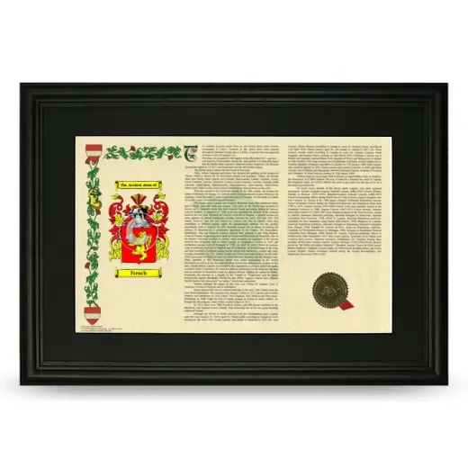 French Deluxe Armorial Landscape Framed- Black