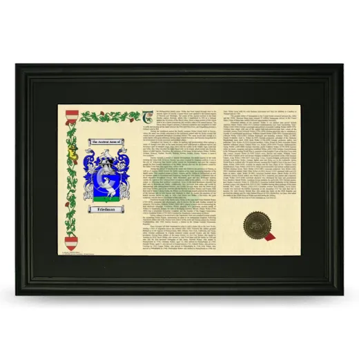 Friedman Deluxe Armorial Landscape Framed- Black