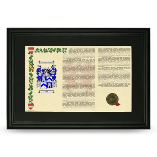 Friis Deluxe Armorial Landscape Framed- Black