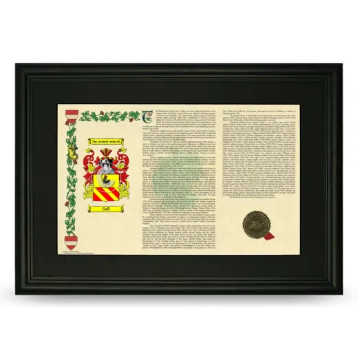 Gall Deluxe Armorial Landscape Framed- Black