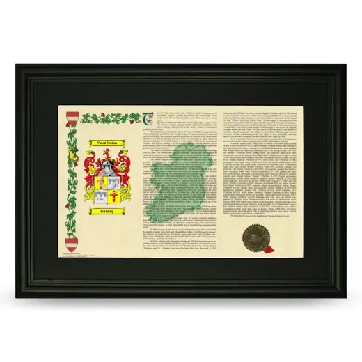 Galwey Deluxe Armorial Landscape Framed- Black