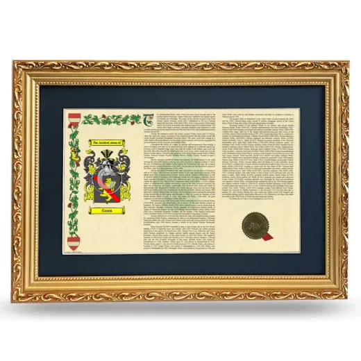 Garns Deluxe Armorial Landscape Framed - Gold