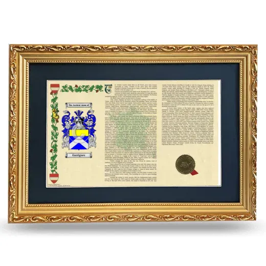 Garrigues Deluxe Armorial Landscape Framed - Gold