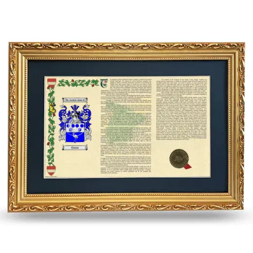 Garza Deluxe Armorial Landscape Framed - Gold