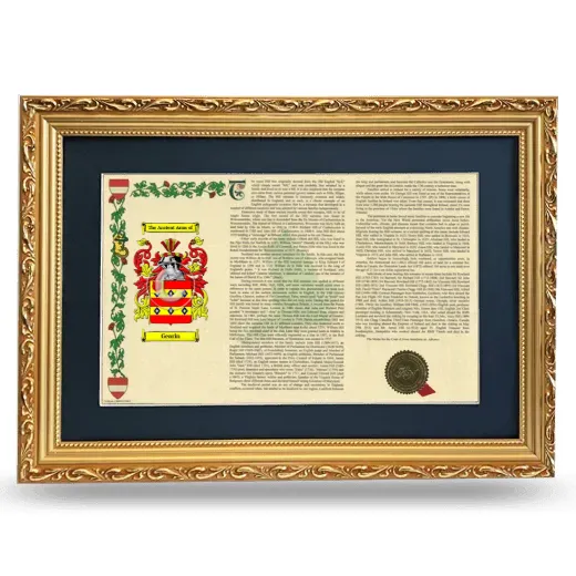 Gearin Deluxe Armorial Landscape Framed - Gold
