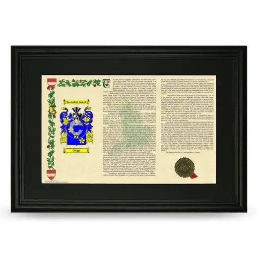 Gedge Deluxe Armorial Landscape Framed- Black
