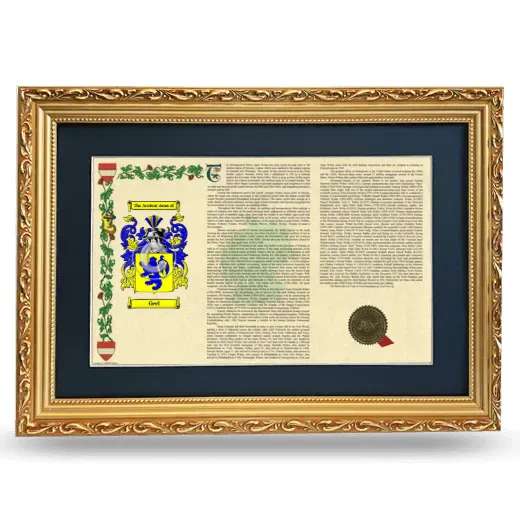 Geel Deluxe Armorial Landscape Framed - Gold