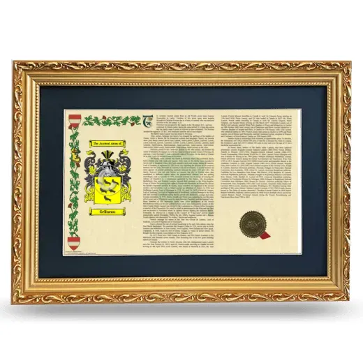 Gelineau Deluxe Armorial Landscape Framed - Gold