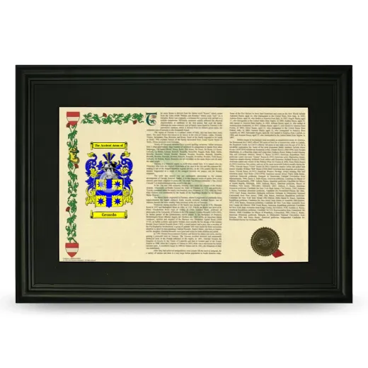 Gerardo Deluxe Armorial Landscape Framed- Black