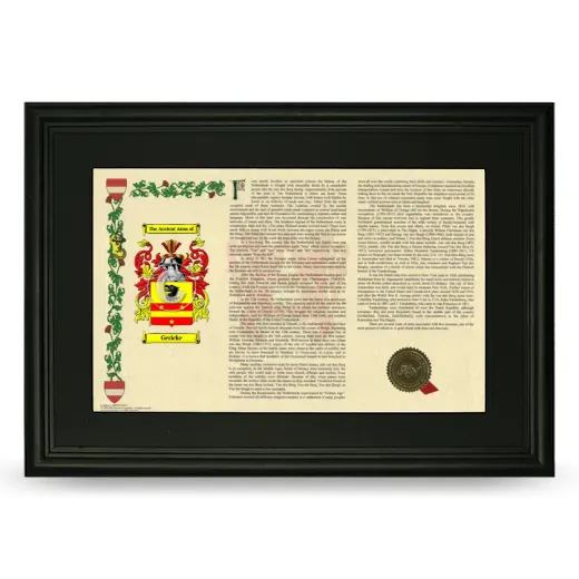 Gericke Deluxe Armorial Landscape Framed- Black