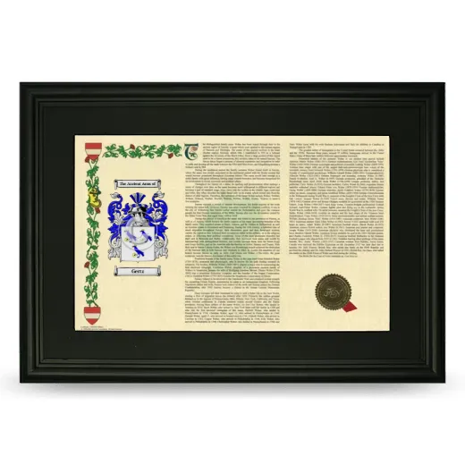 Gertz Deluxe Armorial Landscape Framed- Black