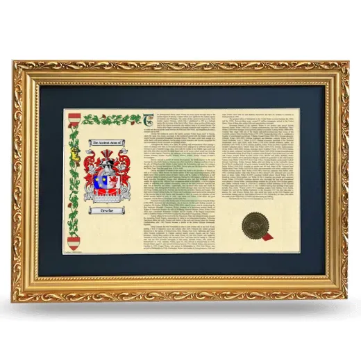 Gesche Deluxe Armorial Landscape Framed - Gold