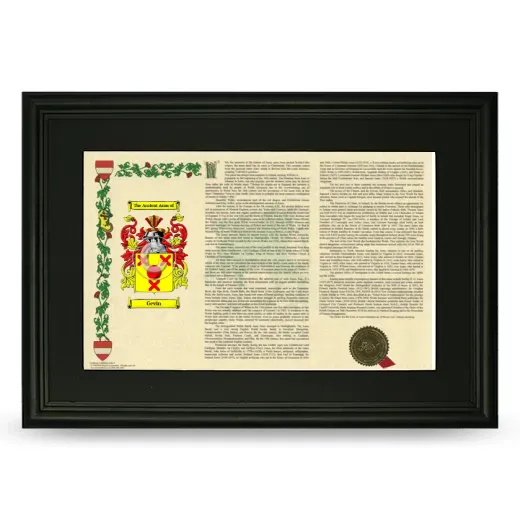 Gevin Deluxe Armorial Landscape Framed- Black