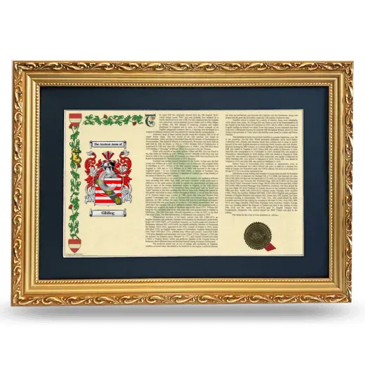 Gibling Deluxe Armorial Landscape Framed - Gold