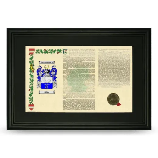 Giffey Deluxe Armorial Landscape Framed- Black