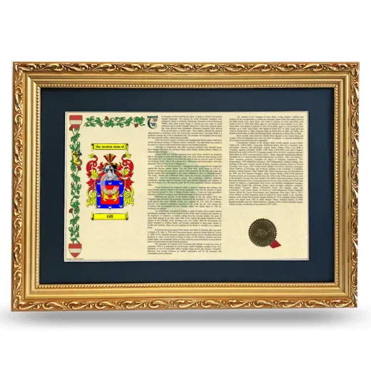 Gill Deluxe Armorial Landscape Framed - Gold