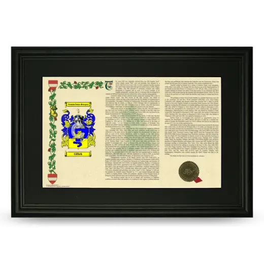 Gillick Deluxe Armorial Landscape Framed- Black