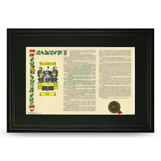 Ginn Deluxe Armorial Landscape Framed- Black