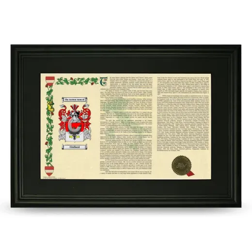 Giuliani Deluxe Armorial Landscape Framed- Black