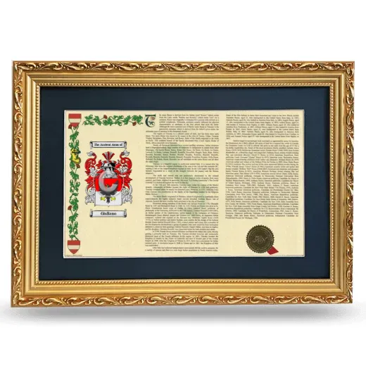 Giuliano Deluxe Armorial Landscape Framed - Gold