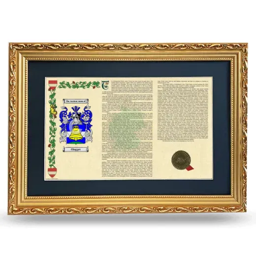 Glogger Deluxe Armorial Landscape Framed - Gold