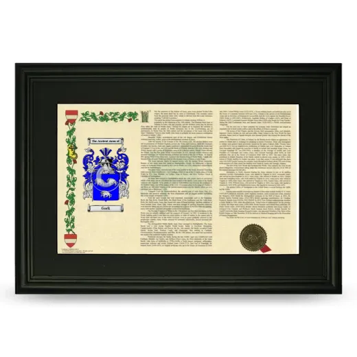 Gock Deluxe Armorial Landscape Framed- Black