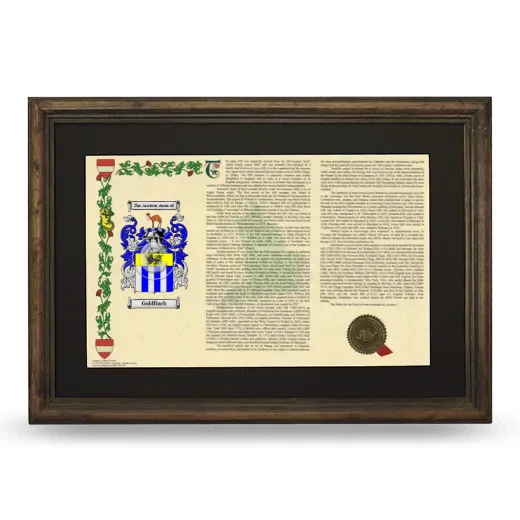 Goldfinch Deluxe Armorial Landscape Framed - Brown